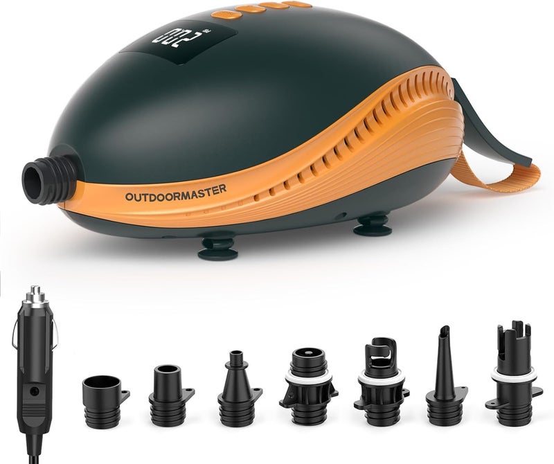 OutdoorMaster 20PSI High Pressure Paddle Board Pump Electric Dolphin -Quick Portable SUP Air Pump,Auto-Off &12V DC Car Connector Electric Pump for Inflatable Stand up Paddle Boards,Boats,Inflators - Image 1